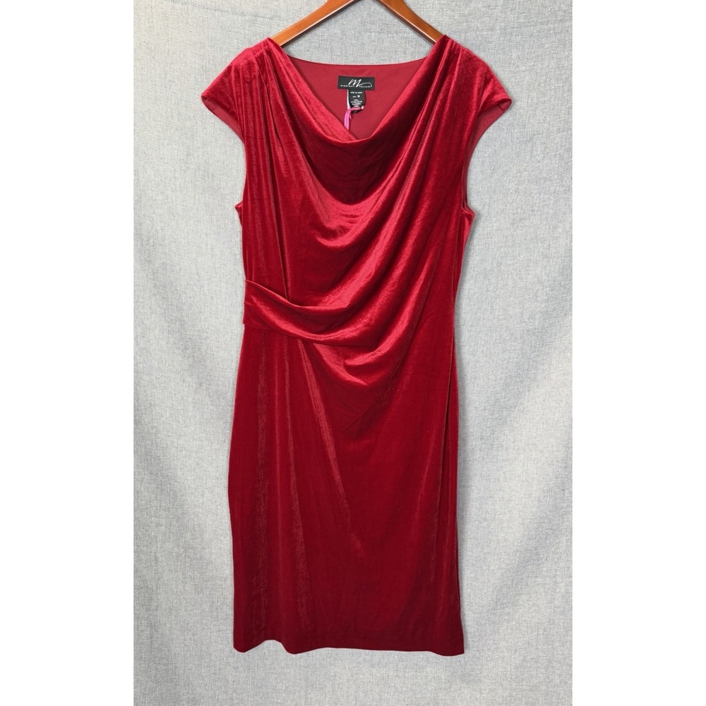 Size 16 Midnight Velvet Red Wedding Church Party Formal Dress Cap Sleeve